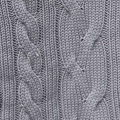 KNITTED - Cropped Braid Cardigan • Grey