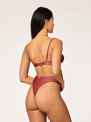 OLYMPIA - High Waisted Cheeky Bottom • Shiny Mauve